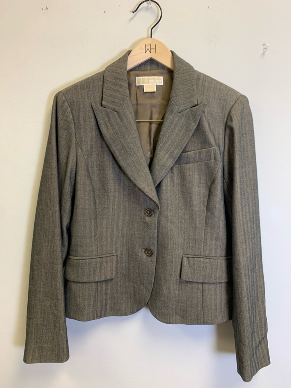 Michael Kors Gray Pinstripe Suit Jacket - Women's - Picture 4 of 9